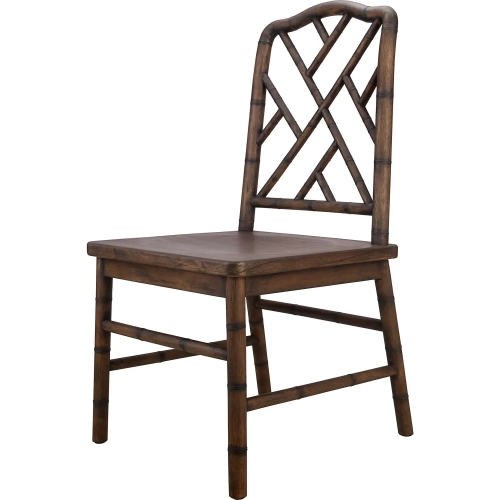 Islena Dining Chair in Walnut Brown Finish Wood (Set of 2)